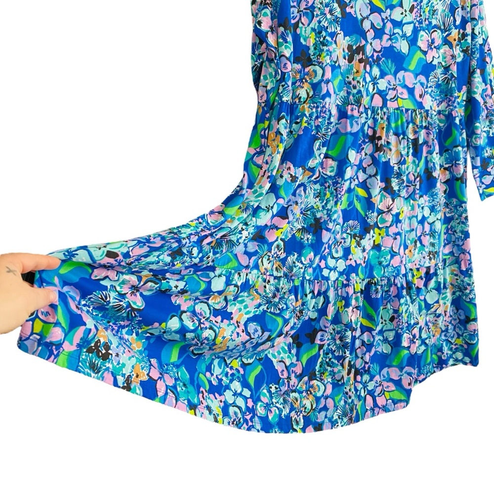 PLUS Lilly Pulitzer Alaina Twilight Tropics Colorful Floral Preppy Dress XXL - Picture 4 of 7